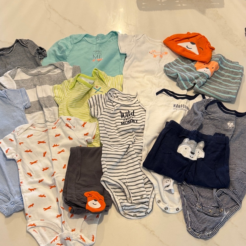 Carter's Kids Matching Sets - Blue, White, Orange, Gray